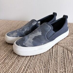 Sperry Crest Twin Gore Sneakers, Women's Silver Blue Camo, 9 M